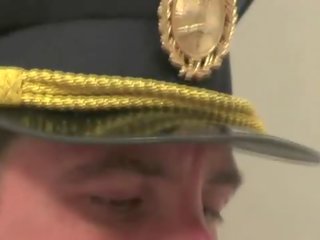 Te-n amatir drools on officers phallus